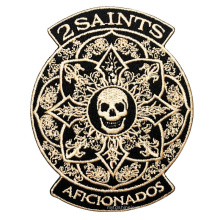 High Quality Custom Cheap Embroidered Logo Devil Skull flowers Embroidery patch for clothing